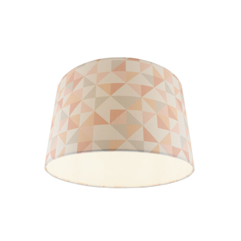 Ruitjesmotief plafondlamp roze, tienerkamer