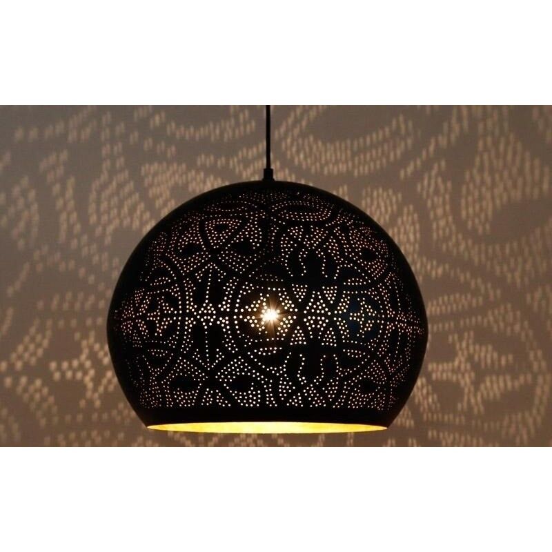 Zwarte oosterse hanglamp filigrain, Kenza