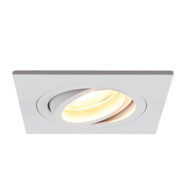 Kantelbare vierkante inbouwspot Scott, wit