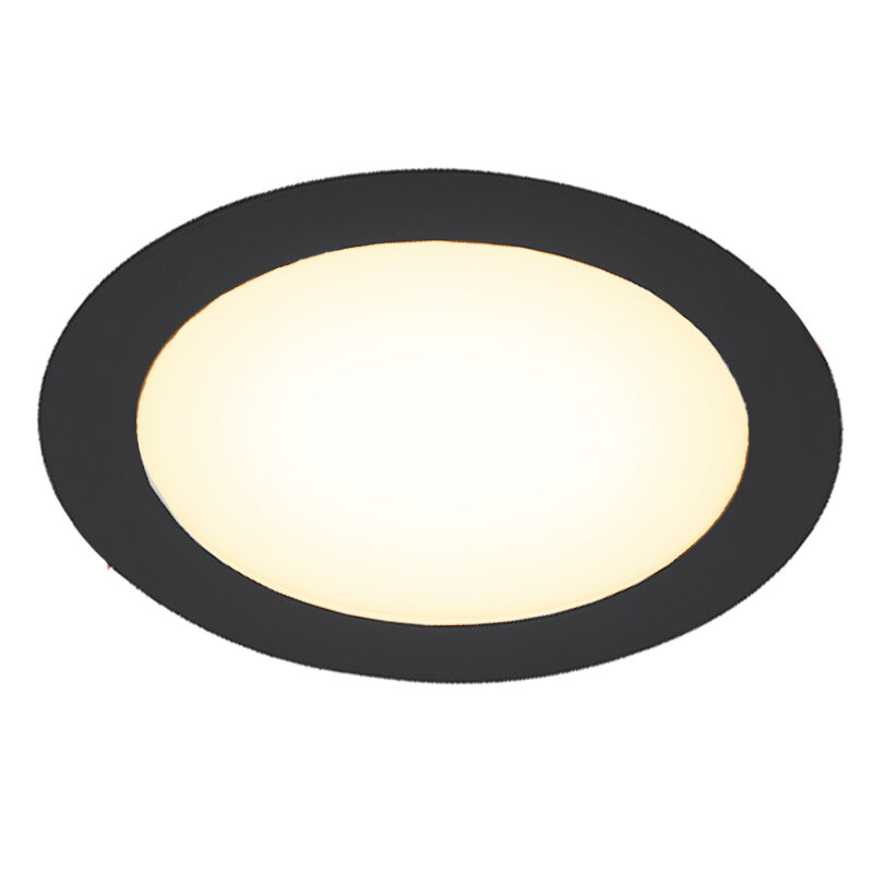 Zwarte downlight aluminium, Umbriel, 6W, 3000K LED, IP44