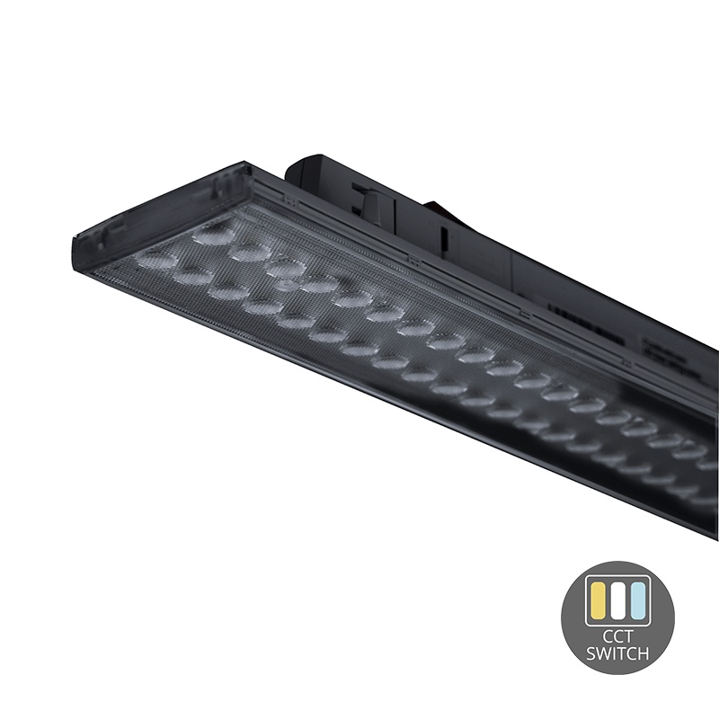 Zwart 3-fase railarmatuur Tora, 35W, white switch, 150 cm, Pro