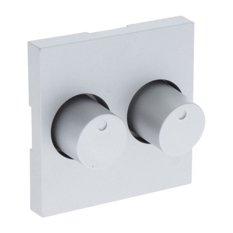 Q-Link S-Line Centraalplaat met Knop Duodimmer, Grijs/aluminium kleurig