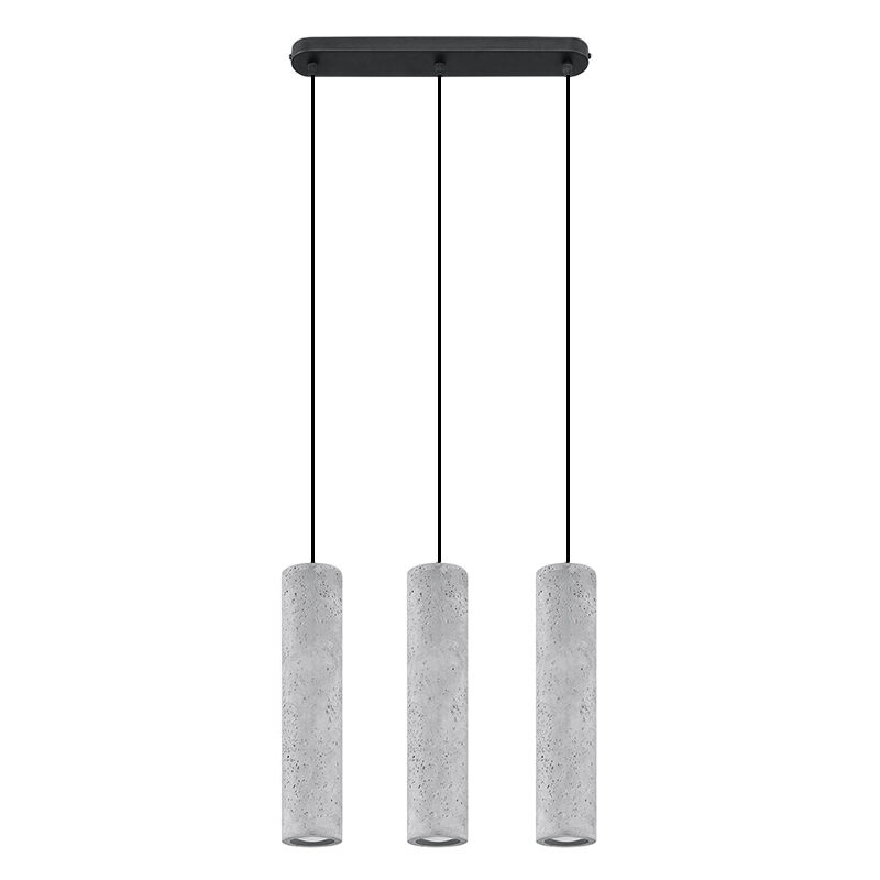 Landelijke hanglamp Feyza, grijs, beton
