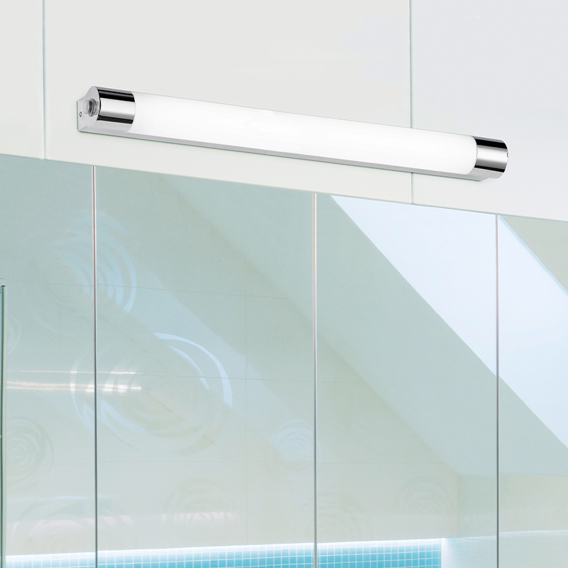 Chromen badkamer plafondlamp, Ottavia, 9W, 3000K LED, IP44, met schakelaar