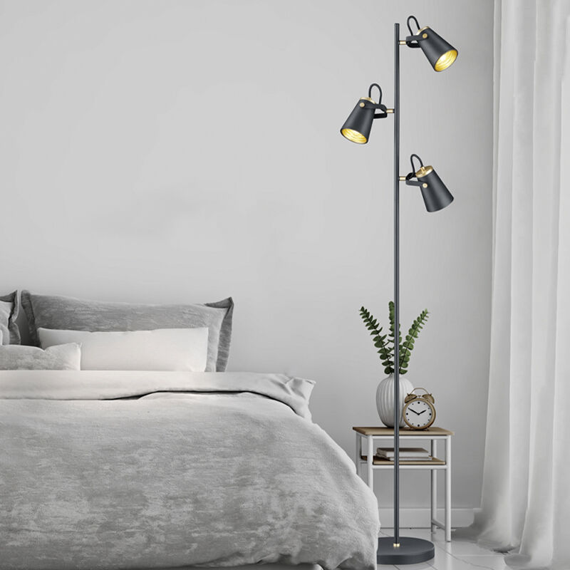 Zwarte vloerlamp modern, Skals, met schakelaar
