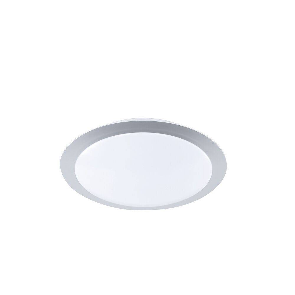 Zilveren plafonnière kunststof, Ramsgate, 9W, 3000K LED