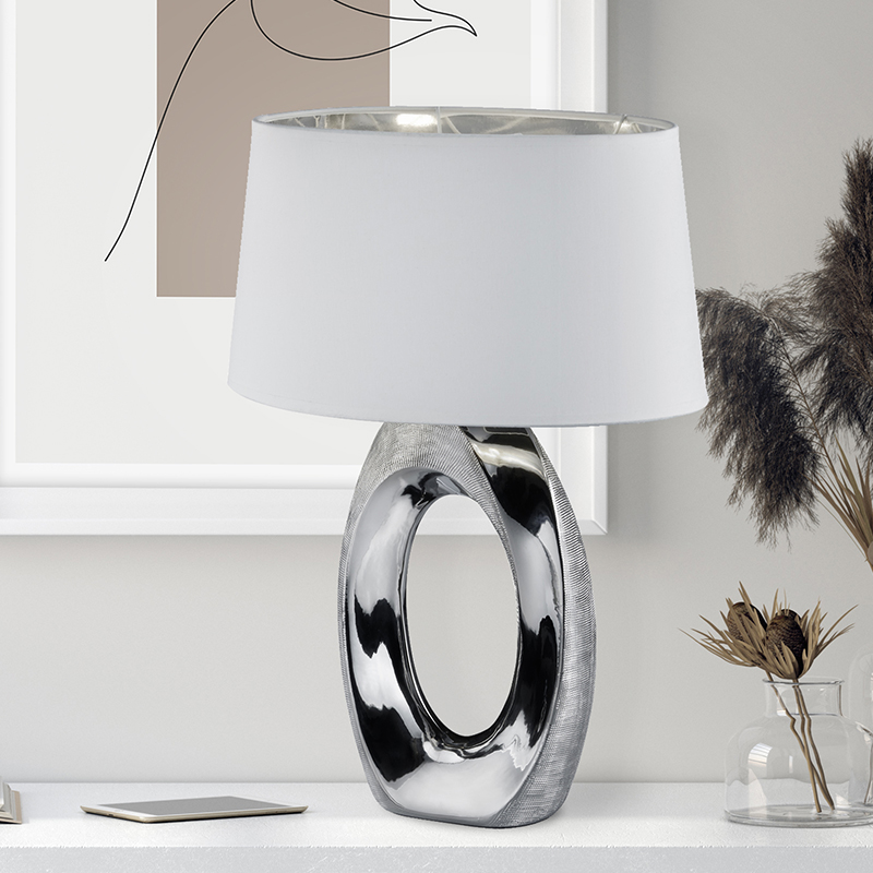 Zilveren tafellamp Moldrup, Keramiek