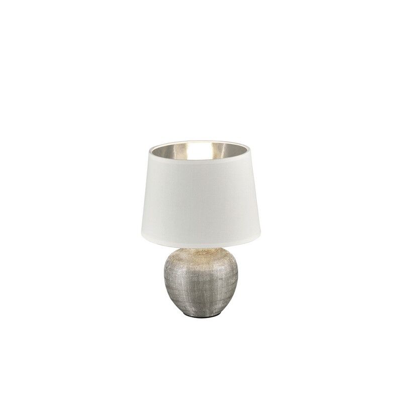 Keramische tafellamp zilver, Yet, met schakelaar
