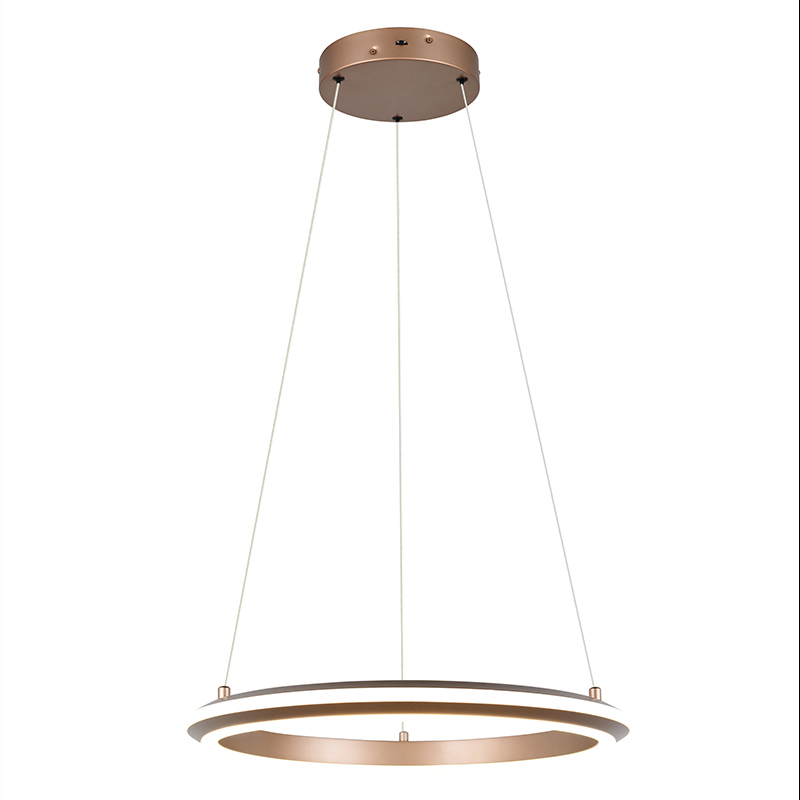 Bruine hanglamp modern, Jiry, 34W, white switch LED, 3-staps dimbaar