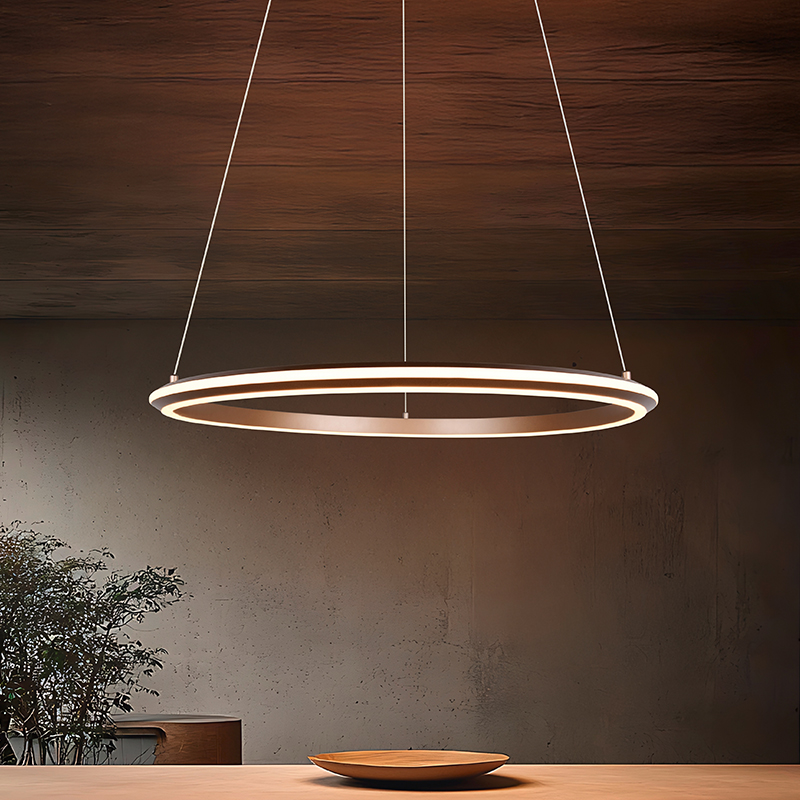 Bruine hanglamp modern, Jiry, 48W, white switch LED, 3-staps dimbaar