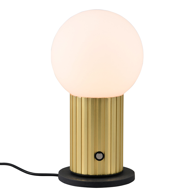 Messing oplaadbare tafellamp modern, Tugce, 2W, white switch LED, met schakelaar