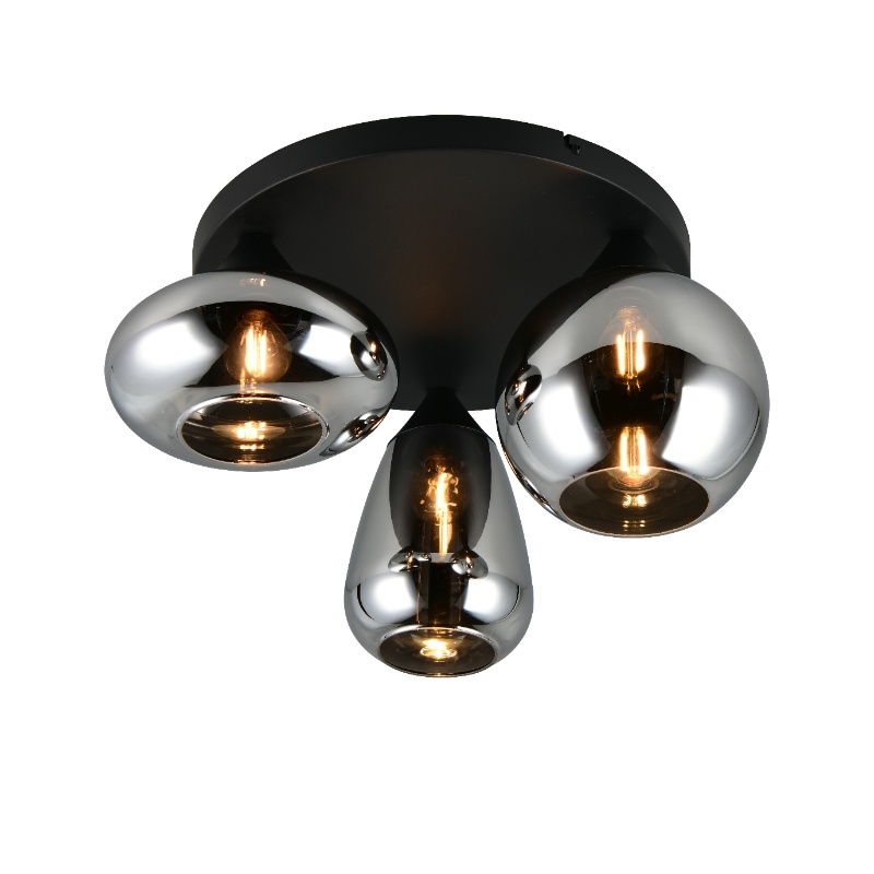 Zwarte plafondlamp design, Ervin