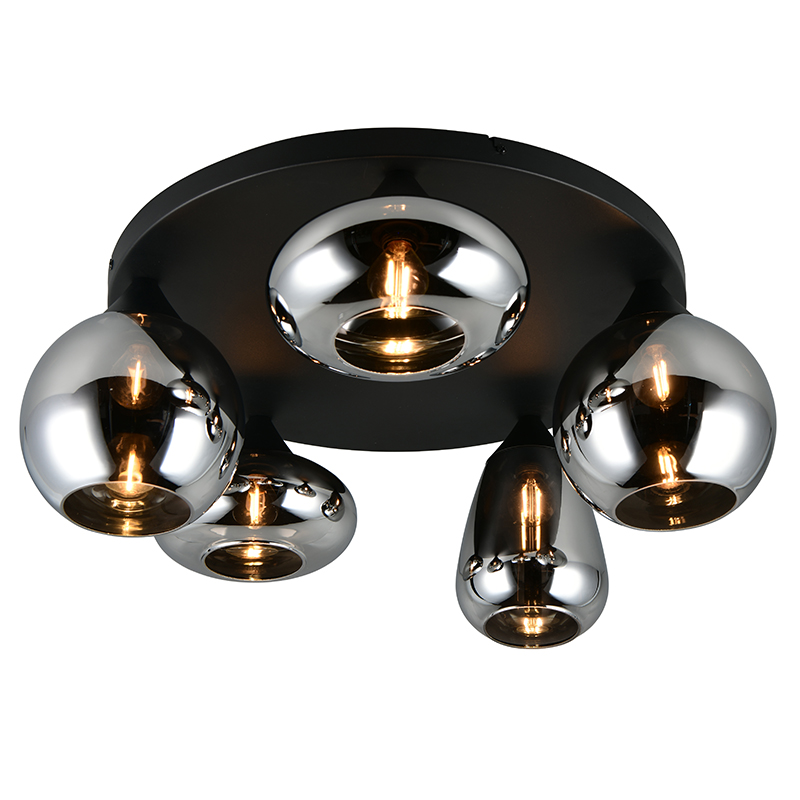 Zwarte plafondlamp design, Ervin