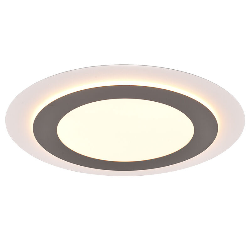 Nikkelen plafonnière modern, Frans, 42W, warm tot koud wit verstelbare LED, met afstandsbediening