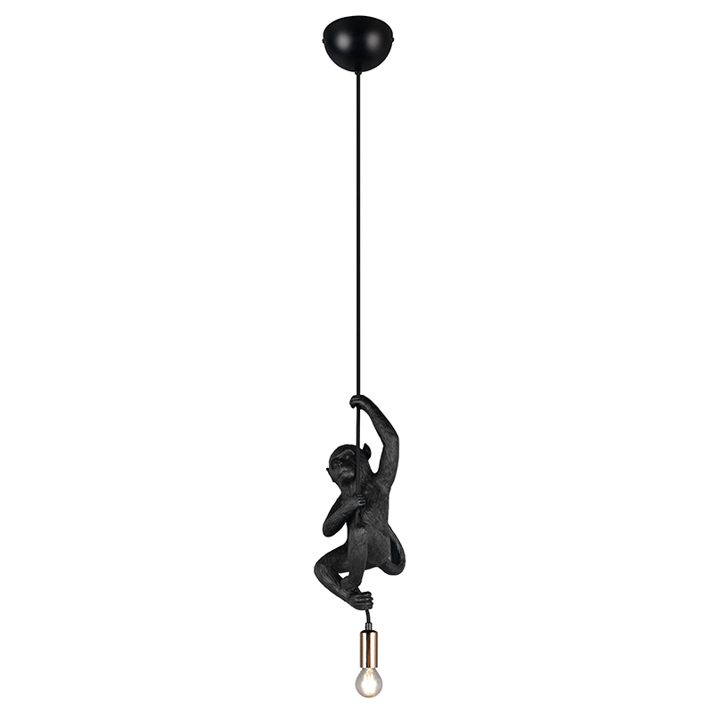 Zwarte hanglamp kunststof, Macaca