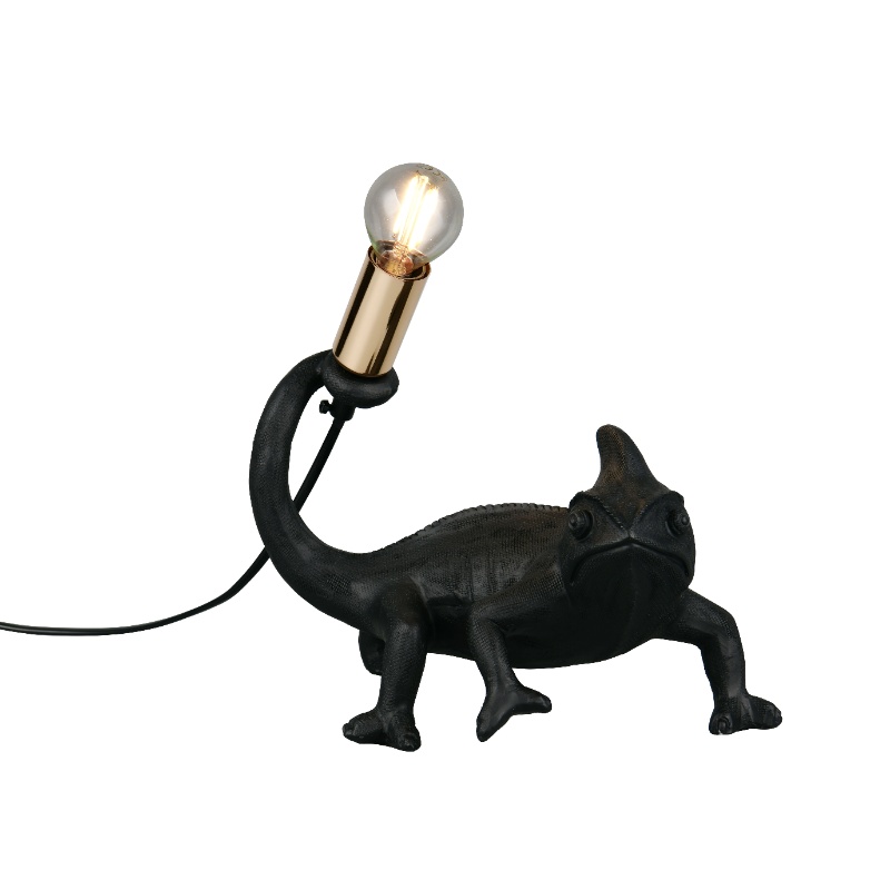 Zwarte tafellamp kunststof, Chameleon