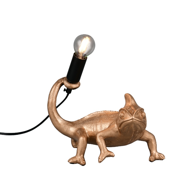 Gouden tafellamp kunststof, Chameleon
