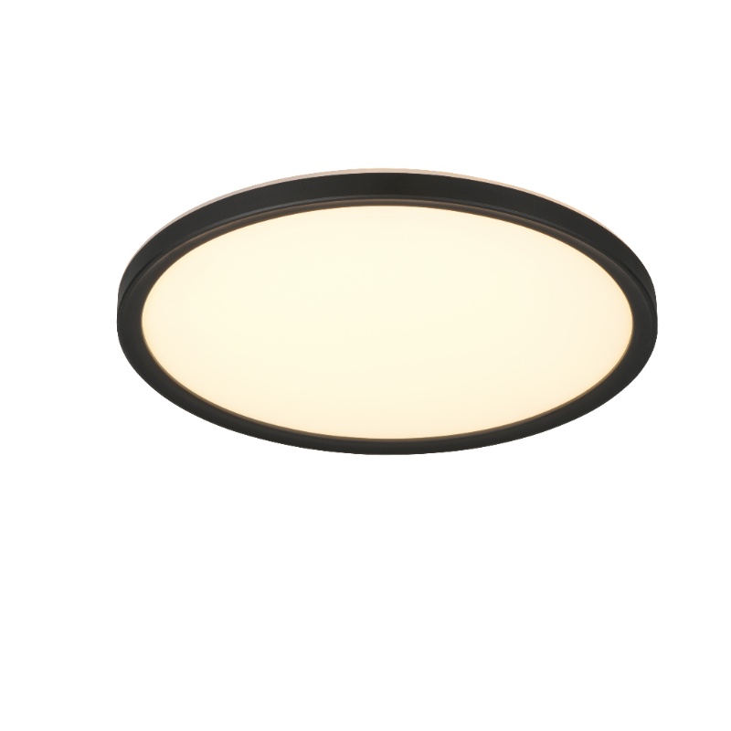 Zwarte plafonnière modern, Jeltje, 18W, warm tot koud wit verstelbare LED, met afstandsbediening