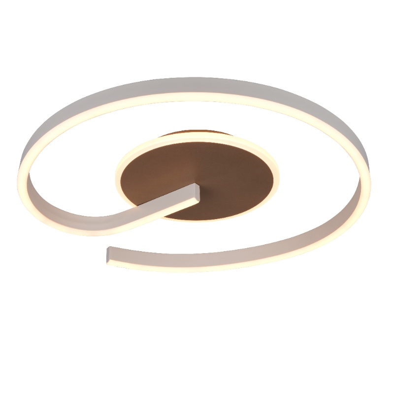 Bruine plafondlamp design, Ymer, 21W, white switch LED, 3-staps dimbaar