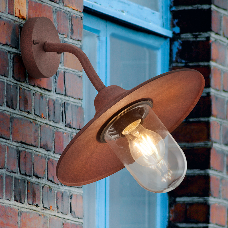 Industriële buitenlamp Verena, Roestkleurig