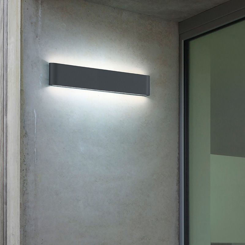 Antraciete buitenlamp modern, Bridlington, 8W, 3000K LED, IP54