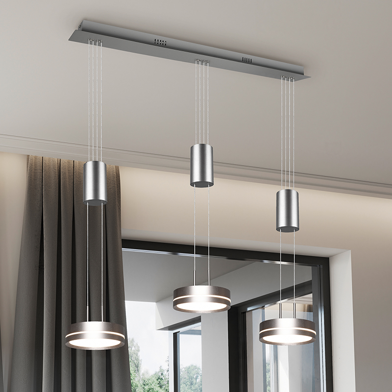 Nikkelen eettafel hanglamp modern, Marjon, 9W, 3000K LED