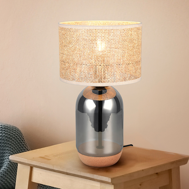 Chromen tafellamp rookglas, Madui