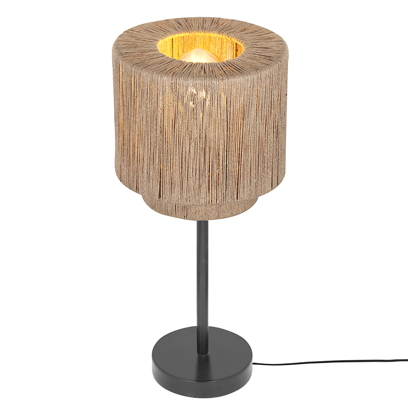 Beige tafellamp landelijk, Rinus