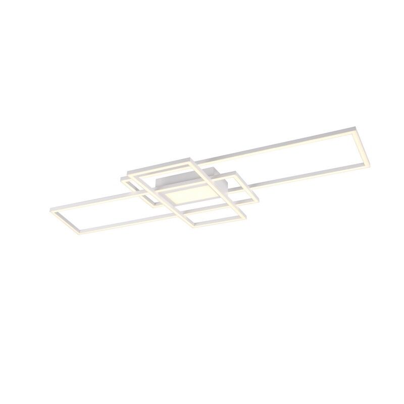 Witte plafonnière modern, Retan, 60W, warm tot koud wit verstelbare LED, met afstandsbediening