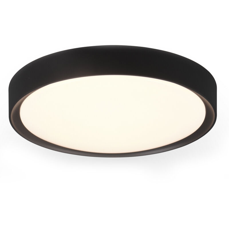 Zwarte badkamer plafondlamp Evelina, kunststof, 18w, 3000K LED