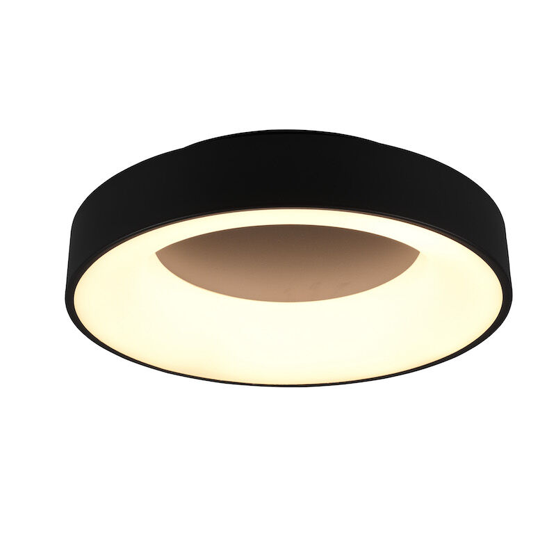 Moderne Plafonniere Jered, Zwart, 45 cm, geintegreerd LED