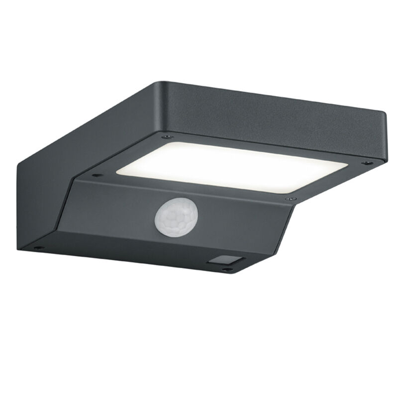 Moderne buitenlamp met bewegingssensor Sunita, antraciet, op zonne-energie
