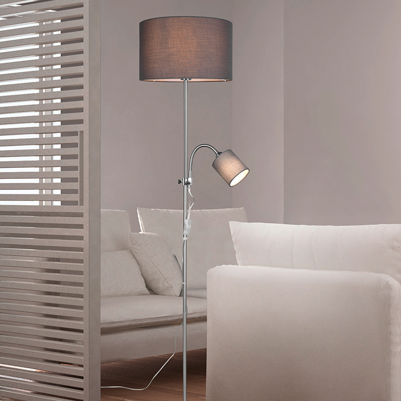 Moderne vloerlamp Edina, nikkel