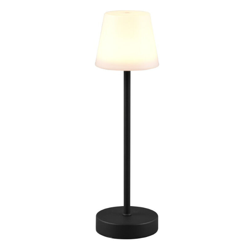 Zwarte oplaadbare tafellamp kunststof, Suman, 2W, warm tot koud wit verstelbare LED, IP44, met touchdimmer