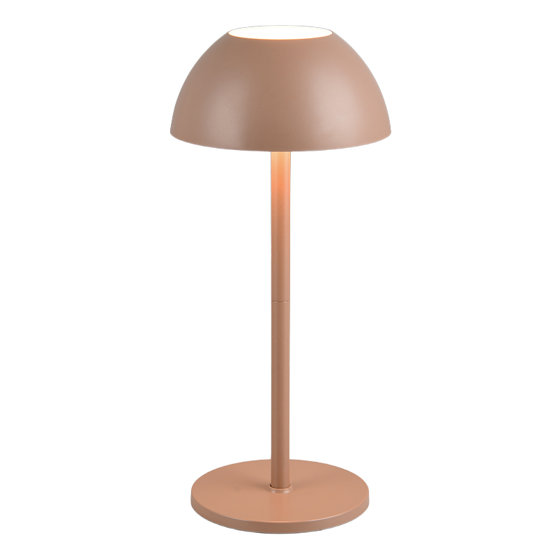 Bruine oplaadbare buiten tafellamp modern, Rakesh, 1,7W, 3000K LED, IP54, 3-staps dimbaar