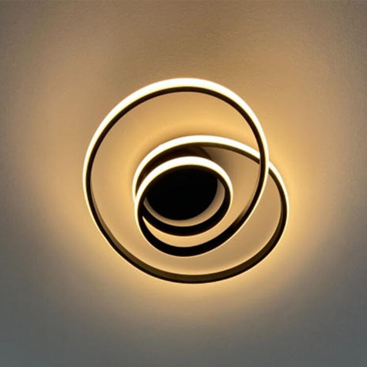 Zwarte plafonnière modern, Jonny, 18,5W, 3000K LED, 3-staps dimbaar