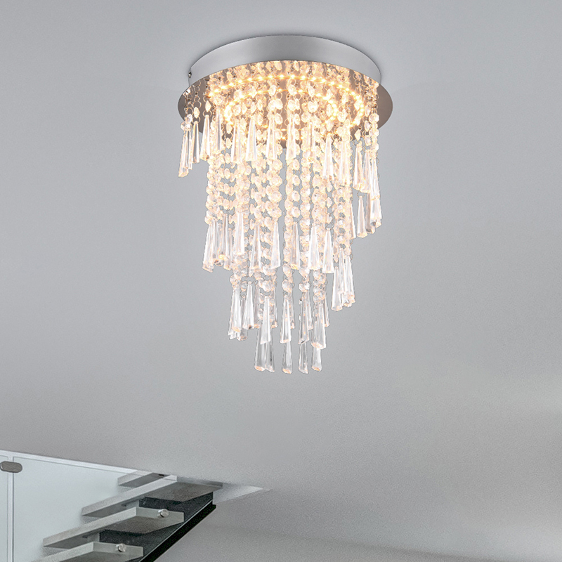Chromen kroonluchter design, Sjon, 18W, warm tot koud wit verstelbare LED, 3-staps dimbaar