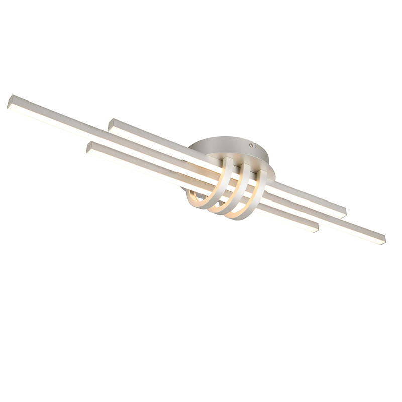 Nikkelen plafonnière modern, Saloua, 20W, 3000K LED, 3-staps dimbaar