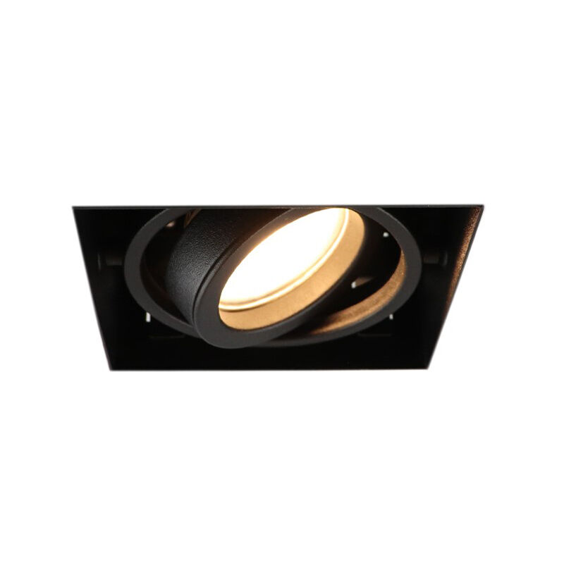 Zwarte trimless inbouwspot Joost, metaal, GU10 MR16