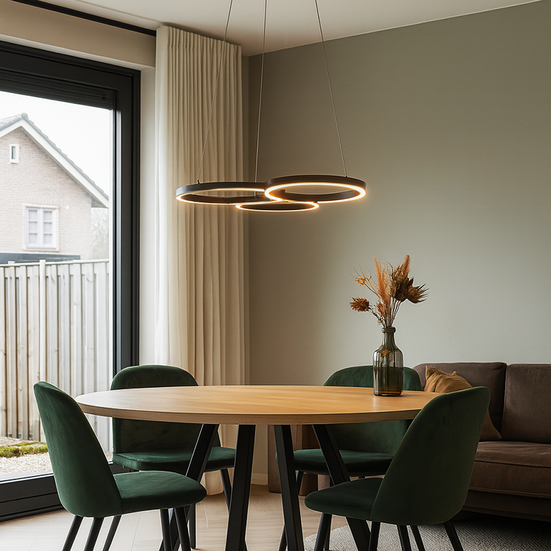 Design hanglamp zwart, Thalia, 36W, 2700K LED, 3-staps dimbaar