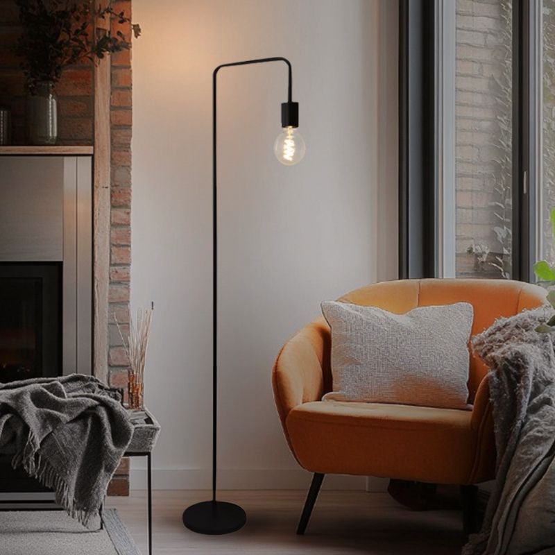 Moderne vloerlamp zwart, Carlos, met schakelaar