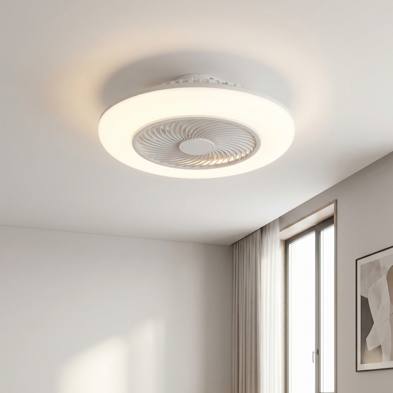 Moderne plafondventilator grijs, Hale, 40W, 3000K LED, met afstandsbediening