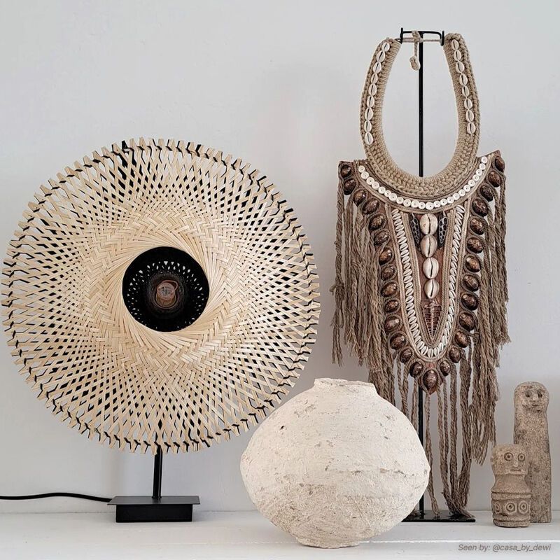 Rotan tafellamp bruin, Cordoba, met schakelaar