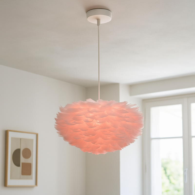 Stoffen hanglamp roze, Suzie Stoffen hanglamp roze, Suzie