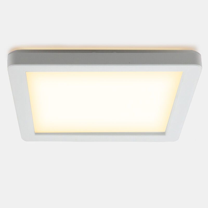 Witte badkamer plafondlamp Shivani, vierkant, IP44, 8W, 3000K LED