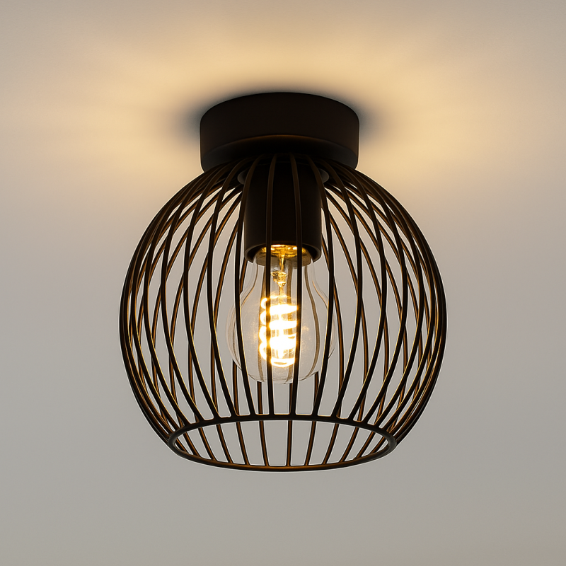 Industriële plafondlamp Wiro Bolvormig klein