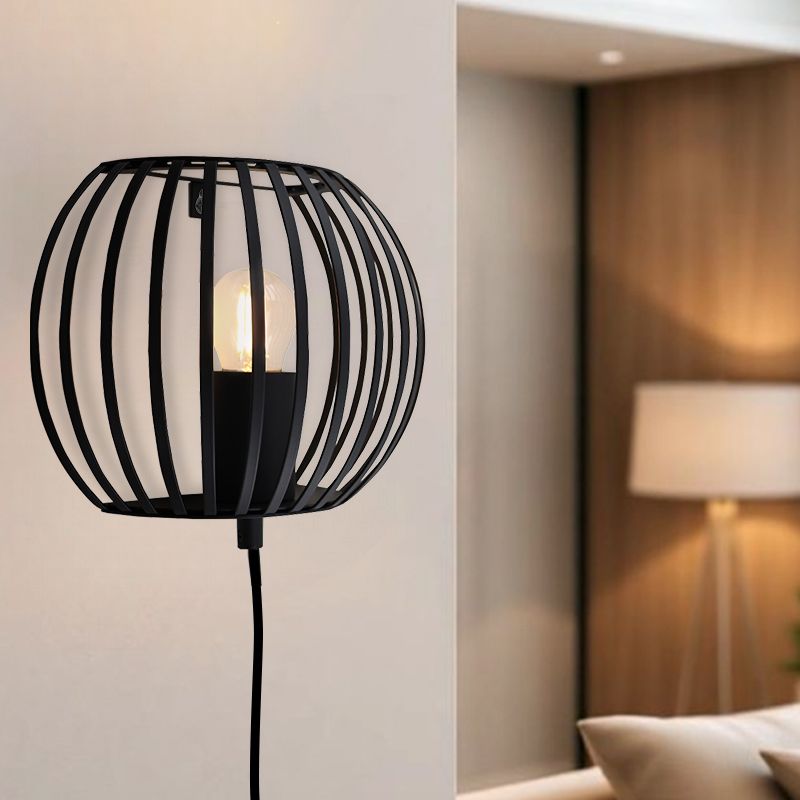 Industriële wandlamp zwart, Lieve, met schakelaar Industriële wandlamp zwart, Lieve, met schakelaar