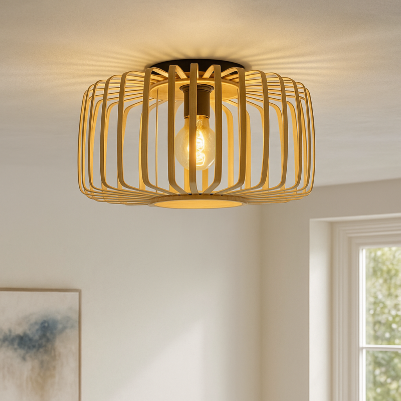 Bamboe plafondlamp bruin, Tina