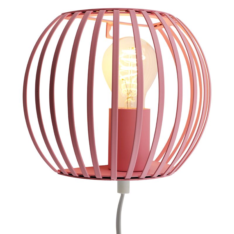 Industriële wandlamp roze, Lieve, met schakelaar Industriële wandlamp roze, Lieve, met schakelaar