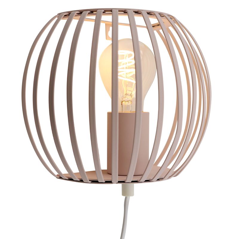 Industriële wandlamp beige, Lieve, met schakelaar